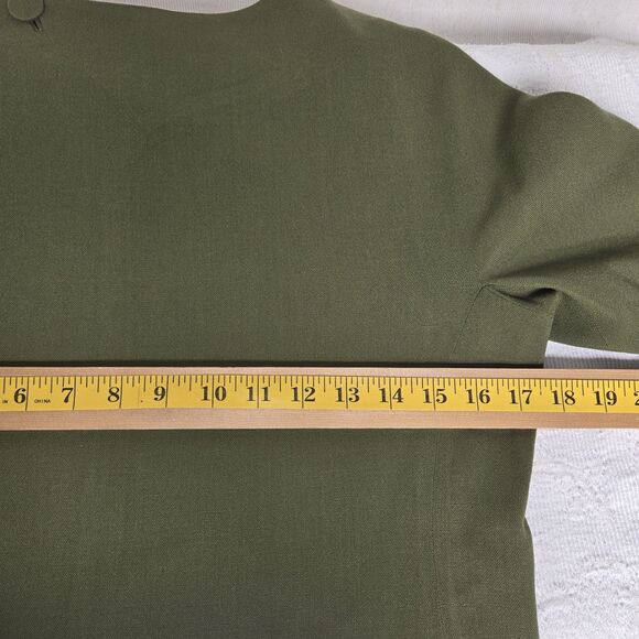 Vintage Union Made Green Dress Blazer Modern Minimalist Jacket Business Tailored - Picture 8 of 8